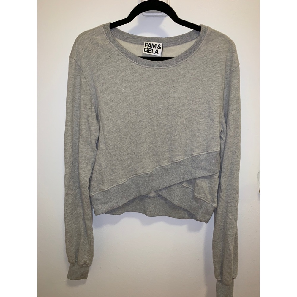 Pam & Gela grey cropped sweatshirt